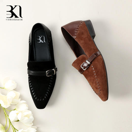 BAKERLOO尖头粗缝深口乐福女鞋HD187 商品图6