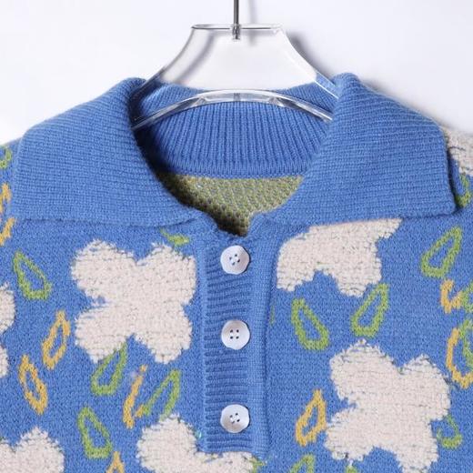 2682SDSA男士秋冬新款痞帅男装美式复古老花polo领针织衫百搭时尚毛衣 商品图2