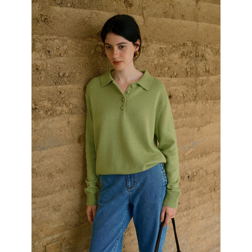 （小眠专属）HeyDress细羊毛polo领可机洗毛衣 商品图1