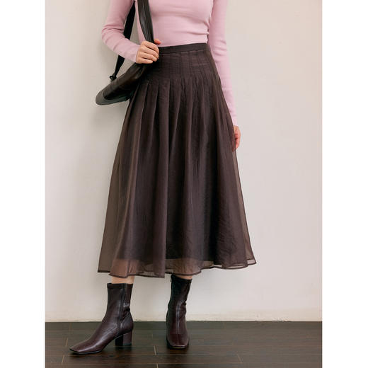 （小眠专属）HeyDress叠褶A摆挺括网纱半裙 商品图0