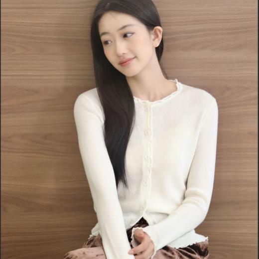 【超模君限定！少量库存】C*hanel同源澳洲绵羊毛面料 SUSX早秋气质花边开衫B015165（下单3-7天发货） 商品图0