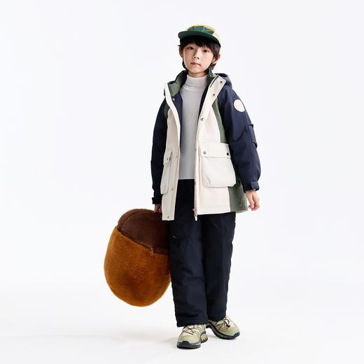 【羽绒填充/内里加绒双重暖】男女童中长款羽绒服冬季新款安奈儿童装EM545611 商品图6