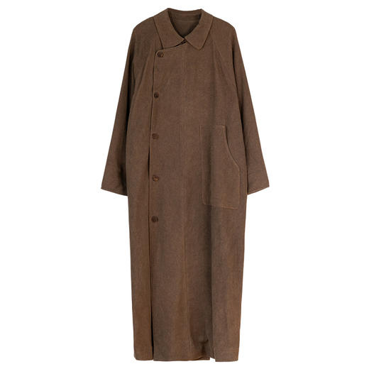 牧衣游原创 斑驳炒色丝棉混纺风衣原生质朴肌理感宽松长外套 浣浣 商品图4