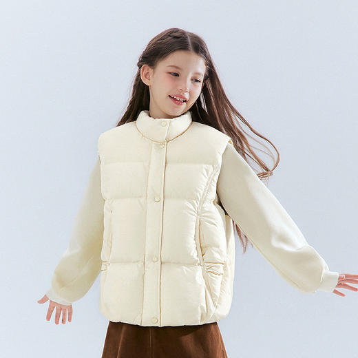 笛莎Deesha 童装女童马甲2025冬新款女童爱心撞钉甜美品质马甲 商品图1