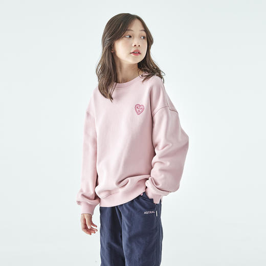 棵初2025年秋冬新款亲子中大女童圆领印花卫衣恒温抗静电宽松上衣 商品图4