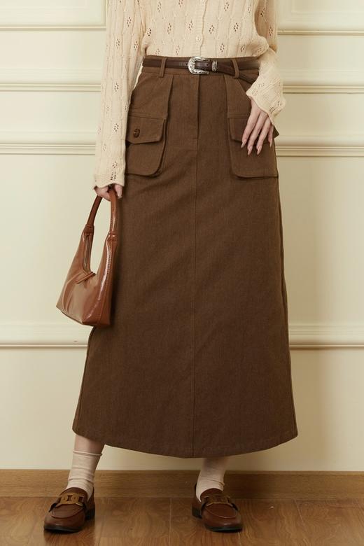 WHO KNOWS 焦糖咖色工装半裙 18652 商品图0