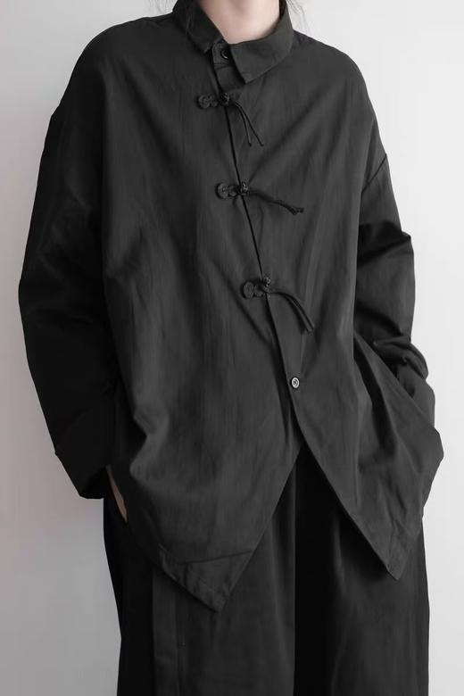 【秋新品】古泥7528新中式盘扣斜开襟衬衫（有些针脚痕迹）-喜出 商品图5