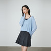 NEELLY纳俪商场同款秋季新款V领宽松减龄针织衫女简约舒适T恤上衣N25084A07726 商品缩略图3
