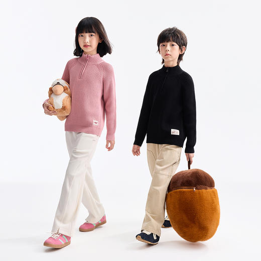男女童半开领针织衫冬季新款安奈儿童装EM544621 商品图6