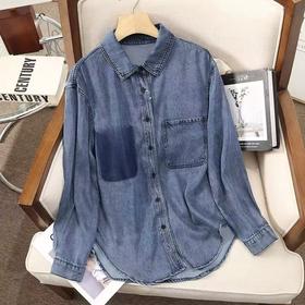 【秋新品】古泥品牌7137垂坠感100%天丝牛仔衬衫外套-喜出