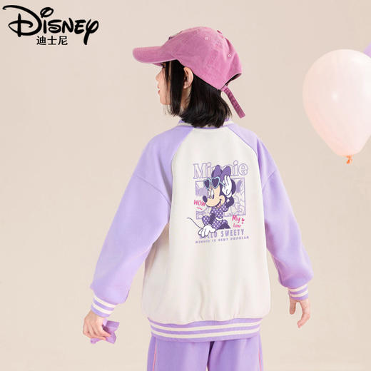 迪士尼女童外套秋季2024新款女大童棒球服春秋儿童上衣小女孩秋装 商品图4