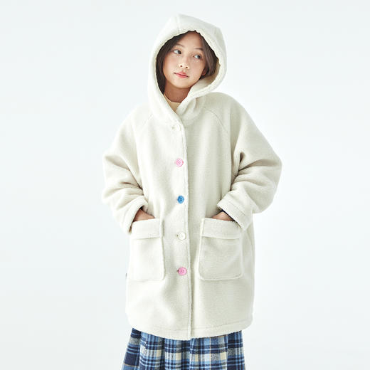 棵初2025年秋冬新款亲子中大女童抗风毛绒外套蓬松软糯摇粒绒上衣 商品图4