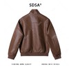 T25326SDSA男士秋冬新款痞帅男装复古皮衣格子拉链立领夹克百搭时尚外套 商品缩略图4