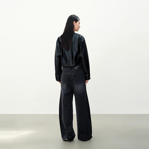 NEELLY纳俪商场同款秋季新款时尚简约牛仔长裤女复古百搭镰刀裤N25083H01129 商品图1