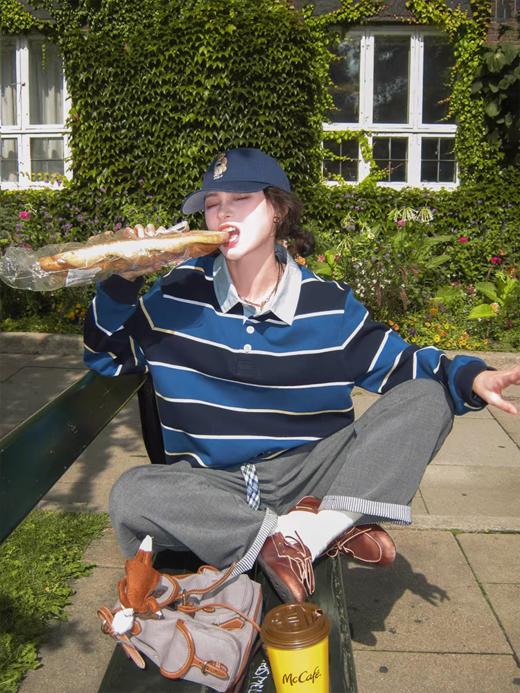 浮生八记/25C111/英式撞色条纹polo衫 商品图4