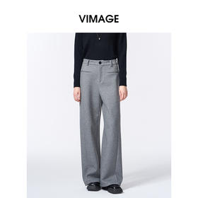 VIMAGE纬漫纪休闲时尚2025秋季新款保暖直筒裤子V2405109