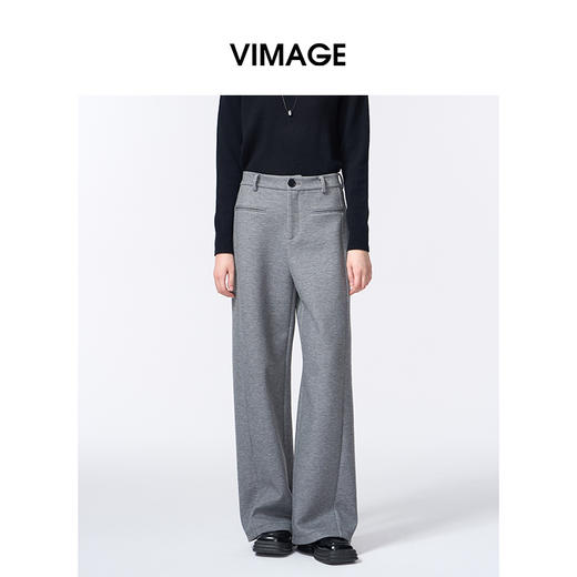 VIMAGE纬漫纪休闲时尚2025秋季新款保暖直筒裤子V2405109 商品图0