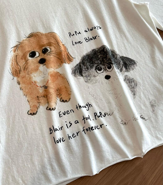 ICE小狗插画图案长袖T恤091607 商品图10