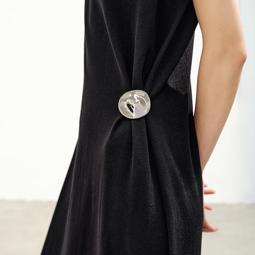 NEELLY纳俪商场同款秋季新款空气感亲肤无袖连衣裙女休闲背心长裙N25083Y01132 商品图2