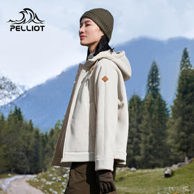 伯希和抓绒衣女摇粒绒百搭休闲上衣户外透气连帽运动开衫登山外套