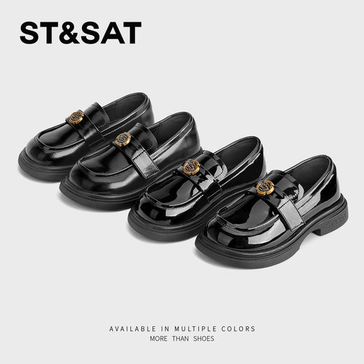 【童鞋】星期六山茶花扣饰漆皮女童乐福鞋SSD3191U19 商品图9