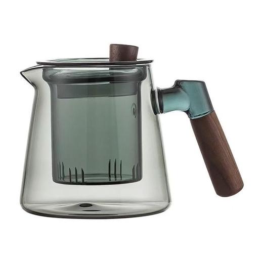 雀说 可电陶炉加热蒸煮一体茶壶高硼硅玻璃茶水分离煮茶壶木把静心壶 商品图4