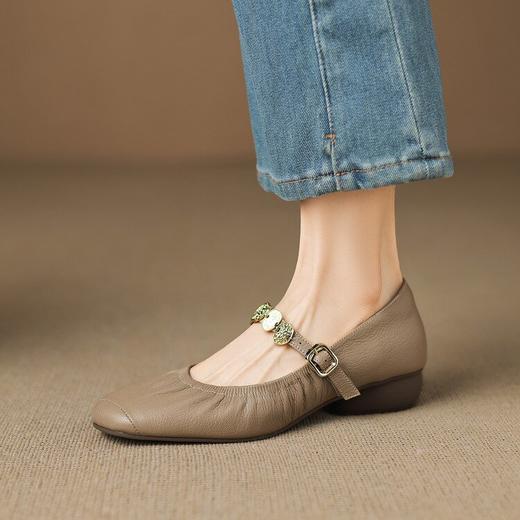 【预售5天】法式软皮软底浅口方头单鞋女新款春秋百搭低跟仙女风玛丽珍鞋YF&8883 商品图3