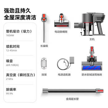 小狗无线吸尘器家用大吸力除螨一体机手持超强吸力宠物家庭适用T11 Cyclone Rinse【新升级】 商品图3