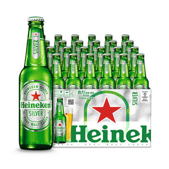 喜力星银啤酒 顺滑爽口 330ml*24瓶整箱装 喜宴礼酒踏春送礼 商品图4