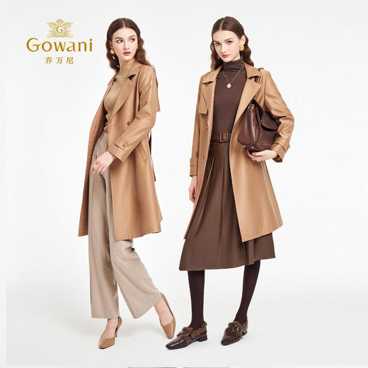 乔万尼2025秋新品高质感挺括酷飒收腰经典风衣ED3A282 商品图3