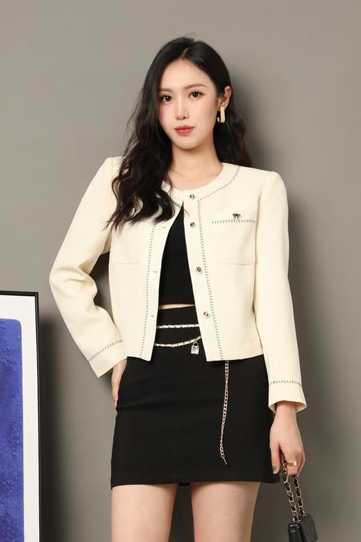 Le Malene 杏色明线小香风外套 16834 商品图0