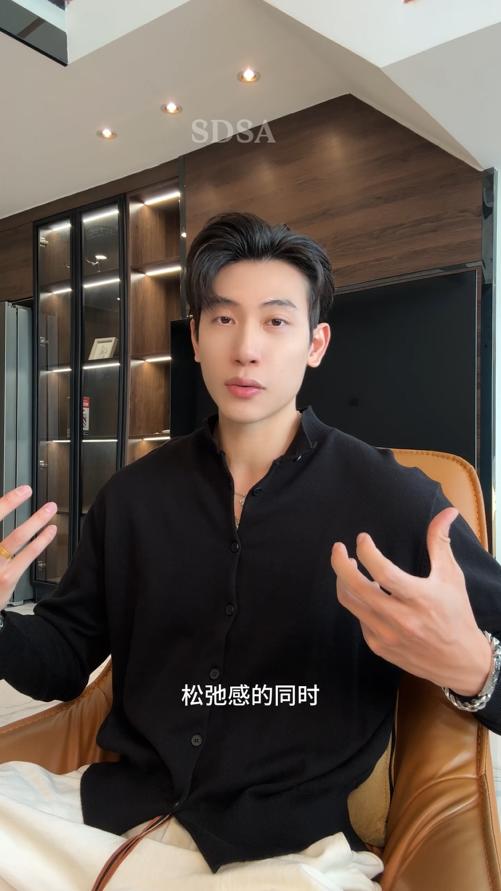 51169SDSA男士秋冬新款痞帅男装纯色毛衣针织衫圆领气质百搭开衫上衣 商品图0