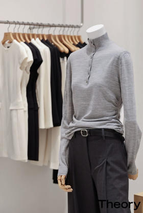 916-3 圆正渠道货 TH收腰显瘦 超细regal羊毛 半开襟亨利领 掐腰显瘦针织衫 打底衫