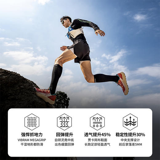 【徒步中国】思凯乐户外飞天越野山跑鞋男女全地形防滑缓震透气宽楦运动鞋X9616960 商品图1