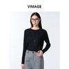 VIMAGE纬漫纪圆领简约时尚保暖2025秋季新款羊毛针织衫V2401107 商品缩略图1