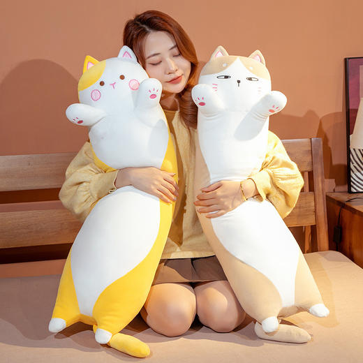 日系品质可爱猫咪抱枕女生睡觉夹腿侧睡长条枕头床上靠枕孕妇靠垫 商品图3