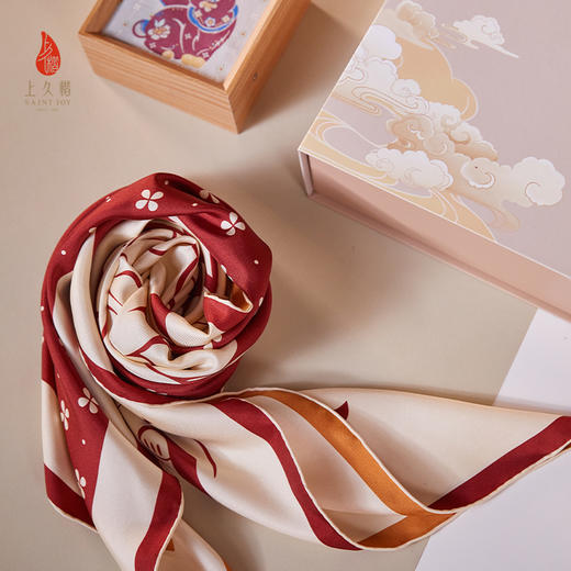 上久楷宋锦新中式中秋礼盒练空逐月大方巾文创国风礼盒送礼 商品图1