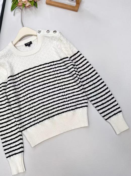 TY449-Chanel 香奈儿 新款条纹编织肩扣套头毛衣（PG*MM）9.16直播款 商品图5