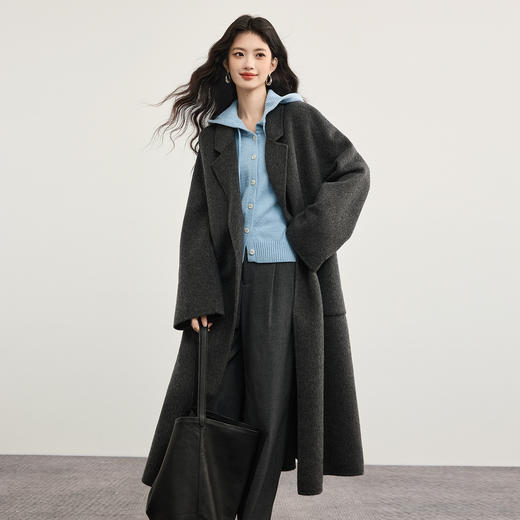 【09/17新品】熙世界云朵氧气感连帽针织开衫女2025秋装新款高弹长袖毛衣短外套 商品图4