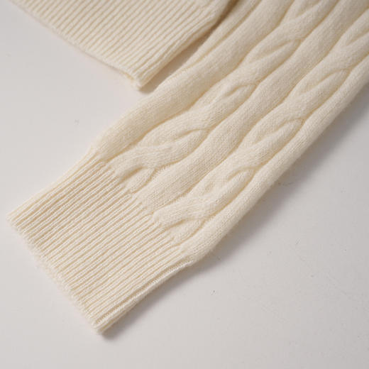 VIMAGE纬漫纪绵羊毛复古多色时尚绞花针织开衫上衣2025秋季新款V2401103 商品图12