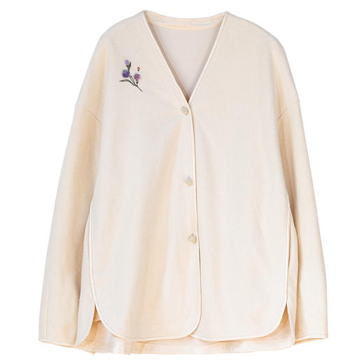 牧衣游原创 手工刺绣32支新疆棉短外套新款舒适柔软百搭开衫 知少 商品图4