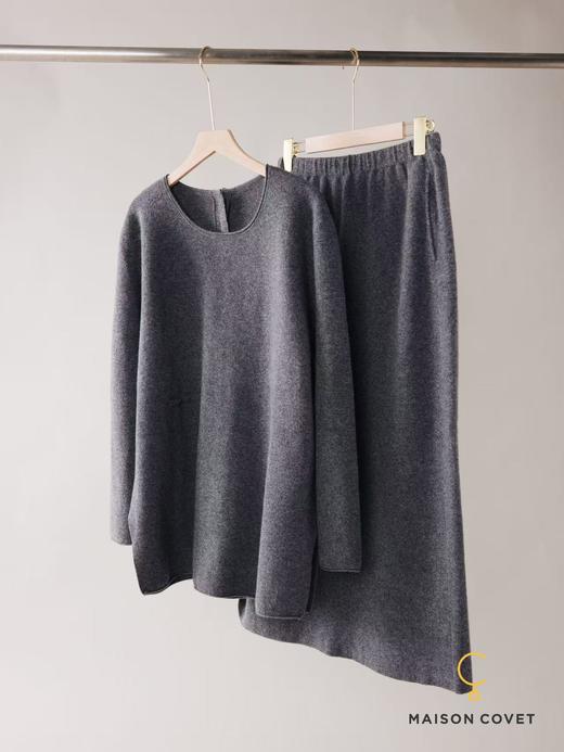 MAISON COVET 纯山羊绒休闲圆领翻边套装 商品图3