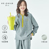 棵初2025年秋冬季新款中大女童加绒卫衣卫裤套装抗静电恒温亲子装 商品缩略图0
