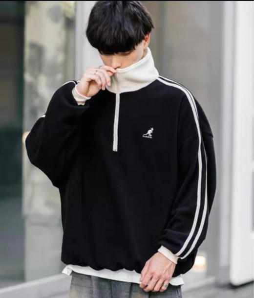 威海原单货！！付款减库存！！日版 kangol袋鼠摇粒绒半拉链高领套头卫衣 商品图0