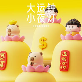 【大运钟国潮小佛氛围灯】触摸式充电小夜灯摆件桌面装饰氛围儿童生日礼物卡皮巴拉