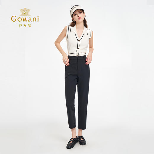 乔万尼新品显瘦弹力哈伦裤显瘦橡筋腰烟管裤ED2F541 商品图3