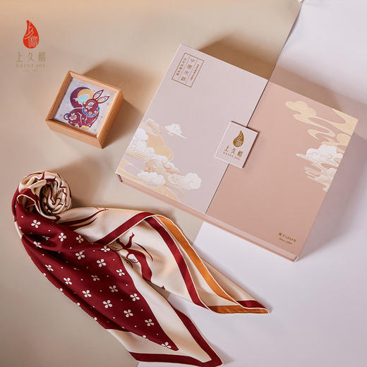 上久楷宋锦新中式中秋礼盒练空逐月大方巾文创国风礼盒送礼 商品图0