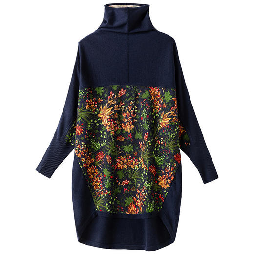 WW H98011羊毛印花连衣裙显瘦针织裙气质羊毛裙 商品图3