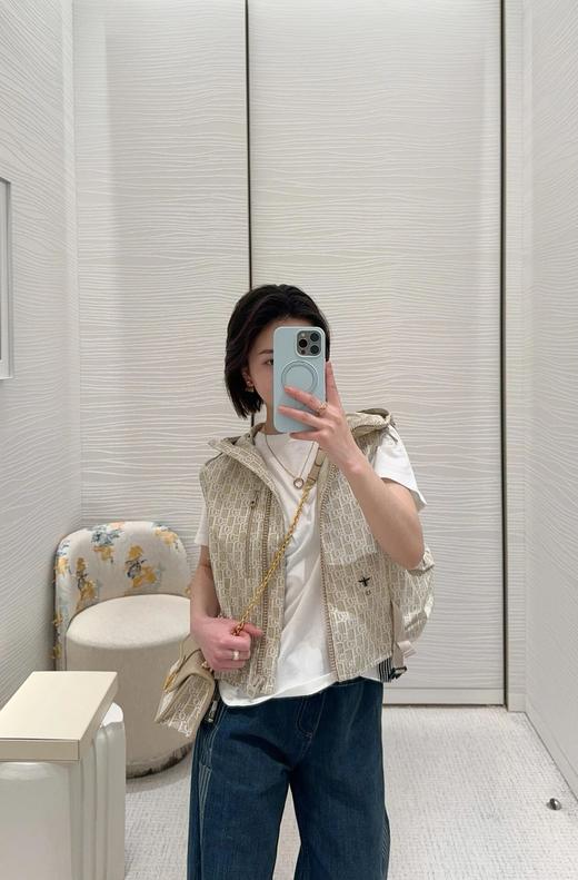 TY460-迪奥 25春夏 塔夫绸提花连帽腰带马甲 (PG*MM)9.16直播款 商品图1