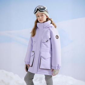 笛莎Deesha 童装女童羽绒服2025冬新款女童中长款连帽工装羽绒服